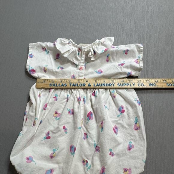 Vintage Wee Clancy x Hanna Andersson Girls 6-12 Month 70 cm Floral Bubble Romper - Picture 5 of 9